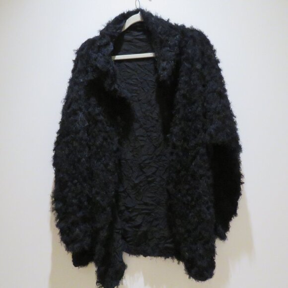 ISSEY MIYAKE Shaggy Oversized Jacket in Black Avant Garde Abstract Minimalist - Picture 11 of 14